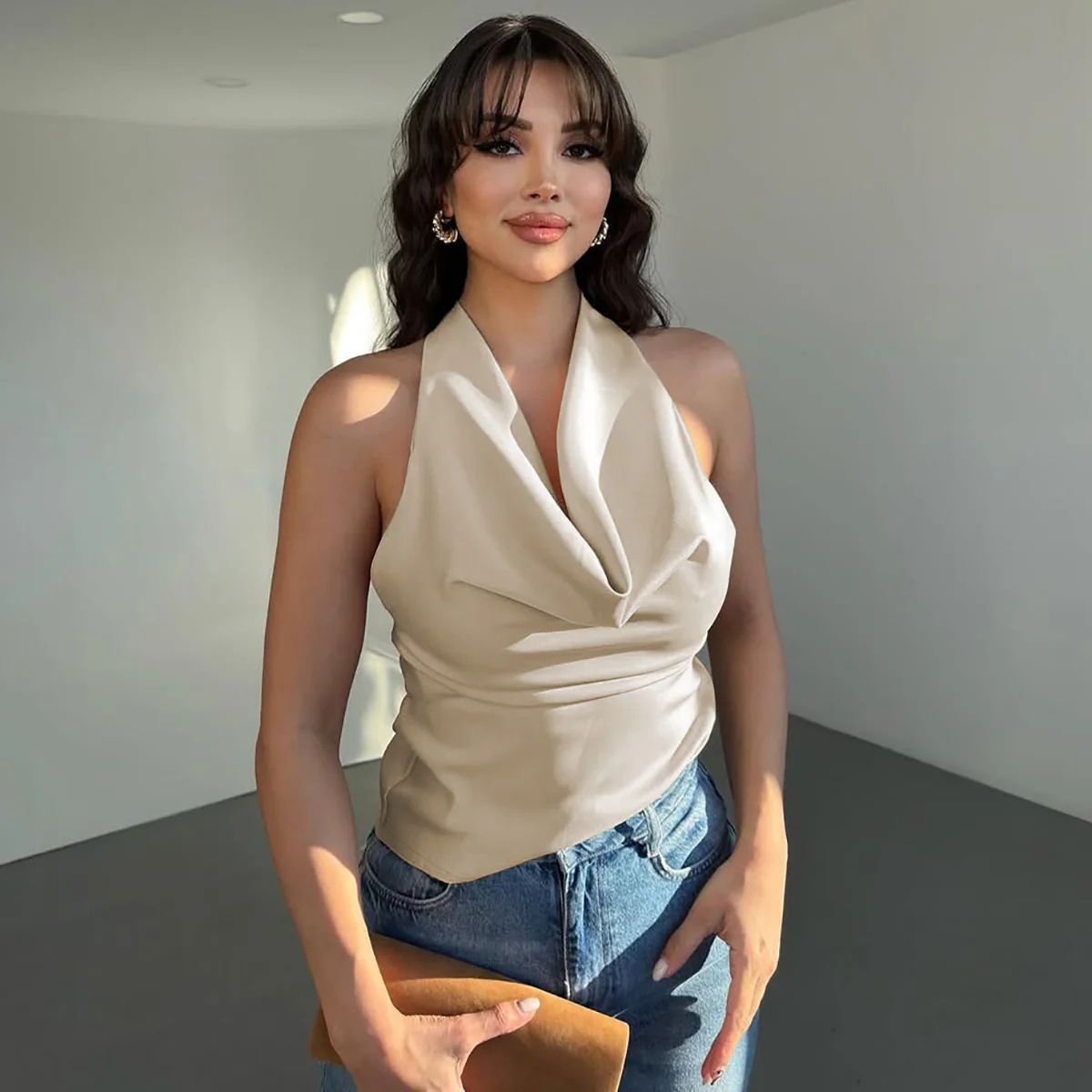 Apricot Hallter Neck Camisole