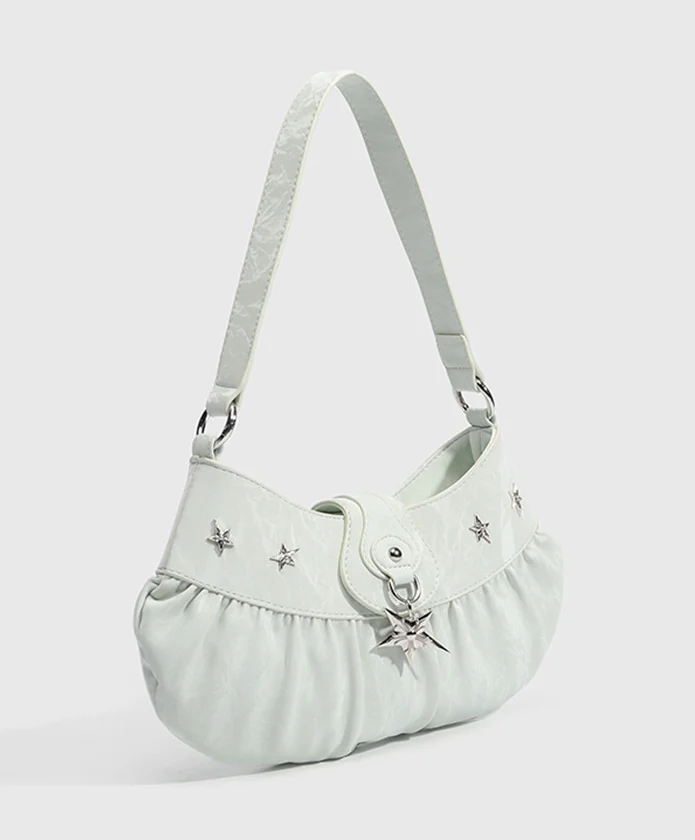 Aqua Ruched Baguette Shoulder Style - Image 6
