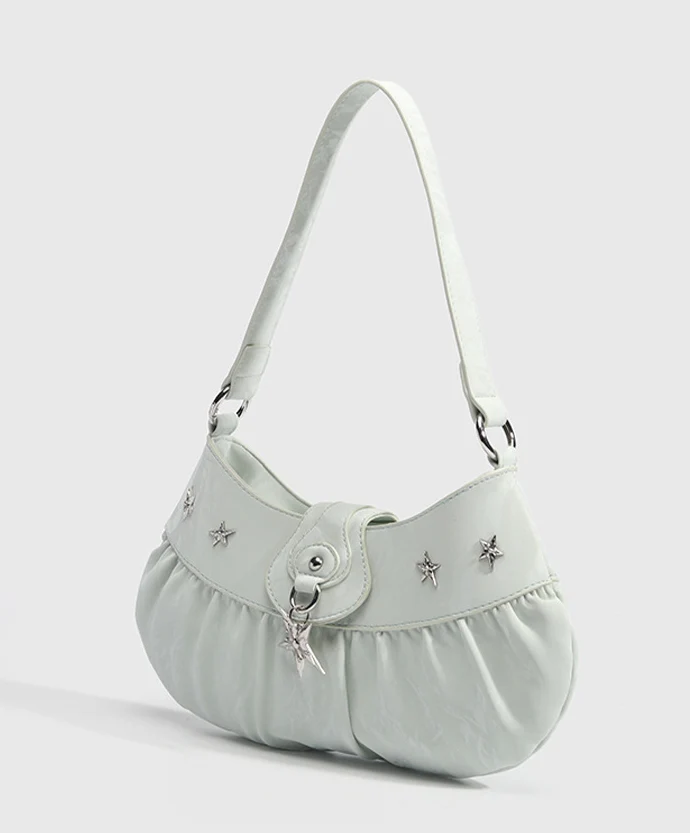 Aqua Ruched Baguette Shoulder Style - Image 7
