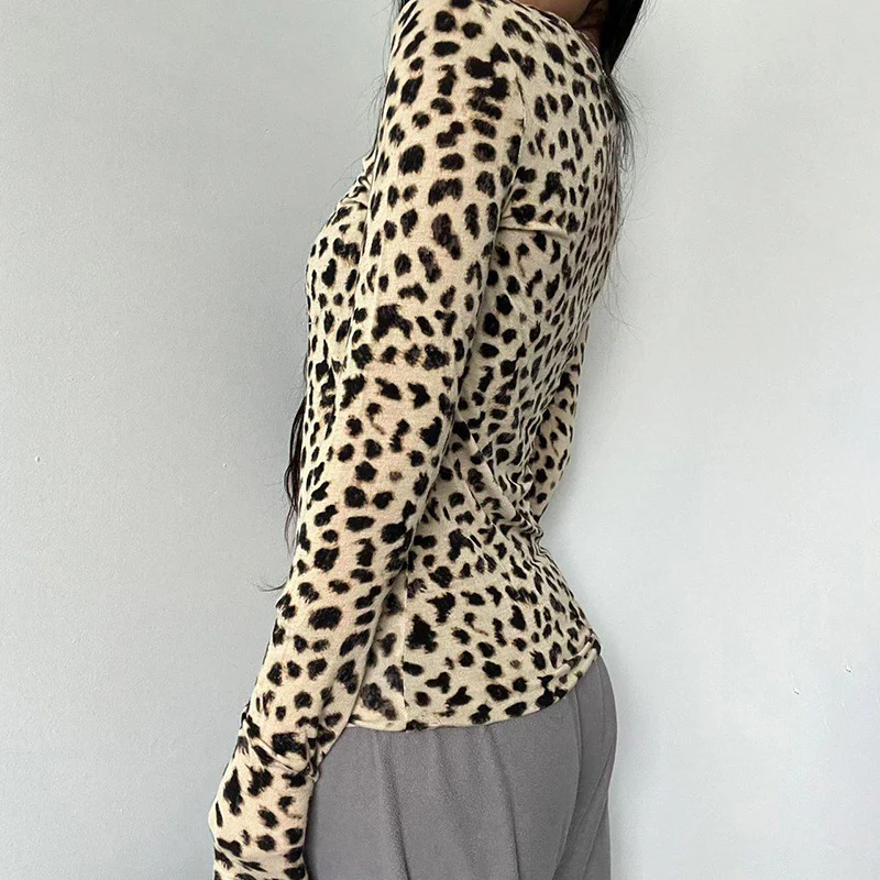 Beige Animal Print Full Sleeves Top - Image 3