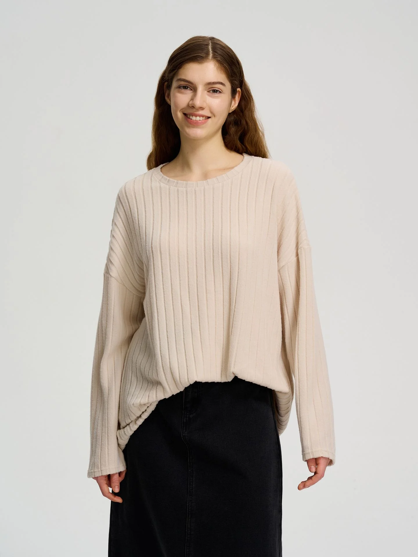 Beige Full Sleeve Knit Top - Image 3