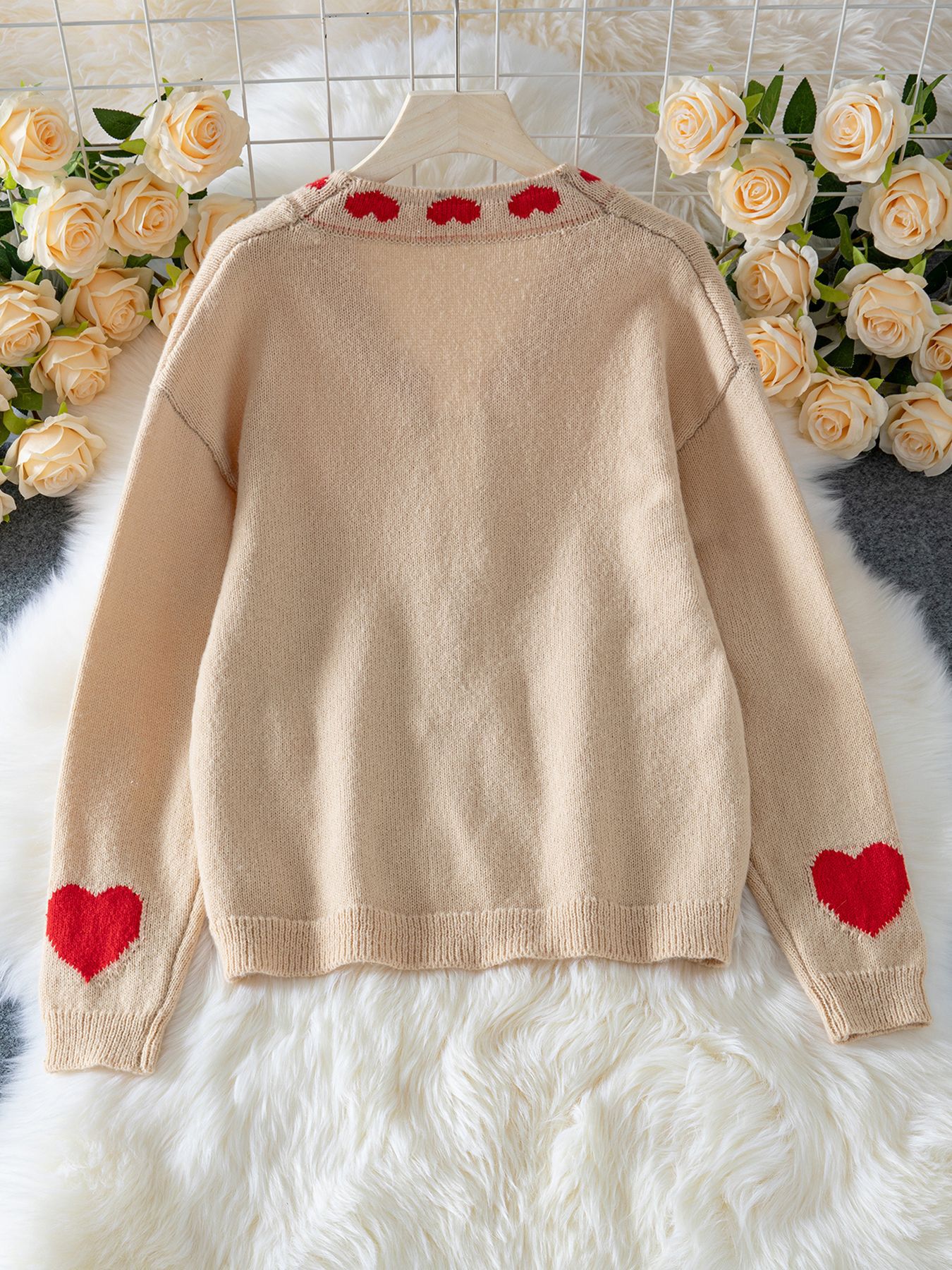 Beige Full Sleeves Printed Front Tie Up Cardigan - Image 7