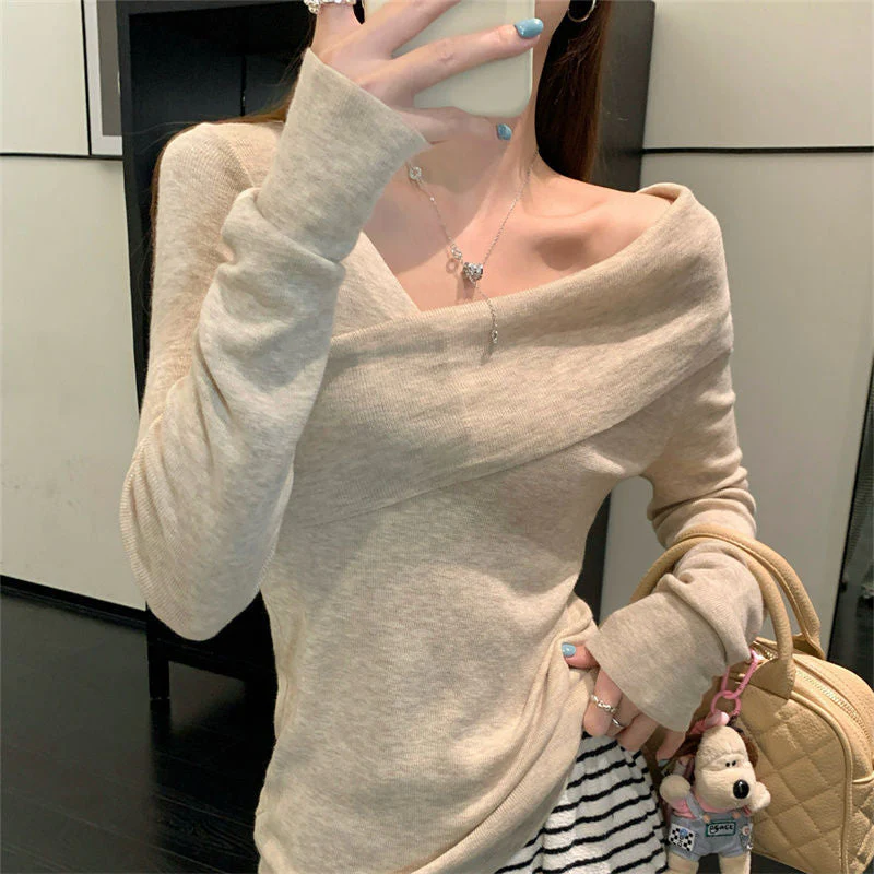 Beige Knit Full Sleeve Top - Image 3