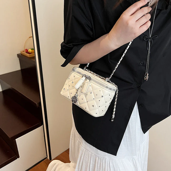 Beige Mini Squarebox Handbag - Image 4