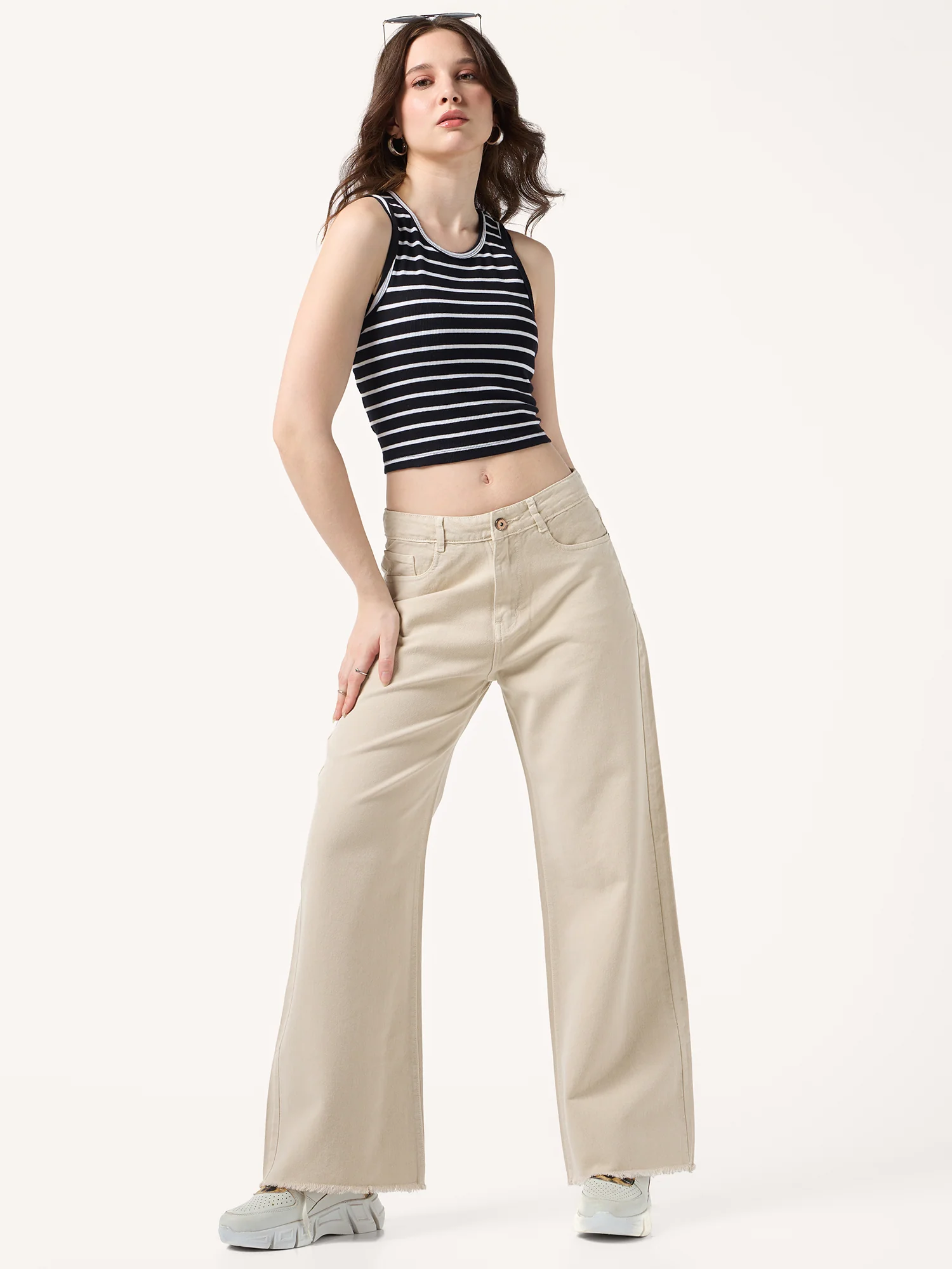 Beige Straight Fit Jeans - Image 3
