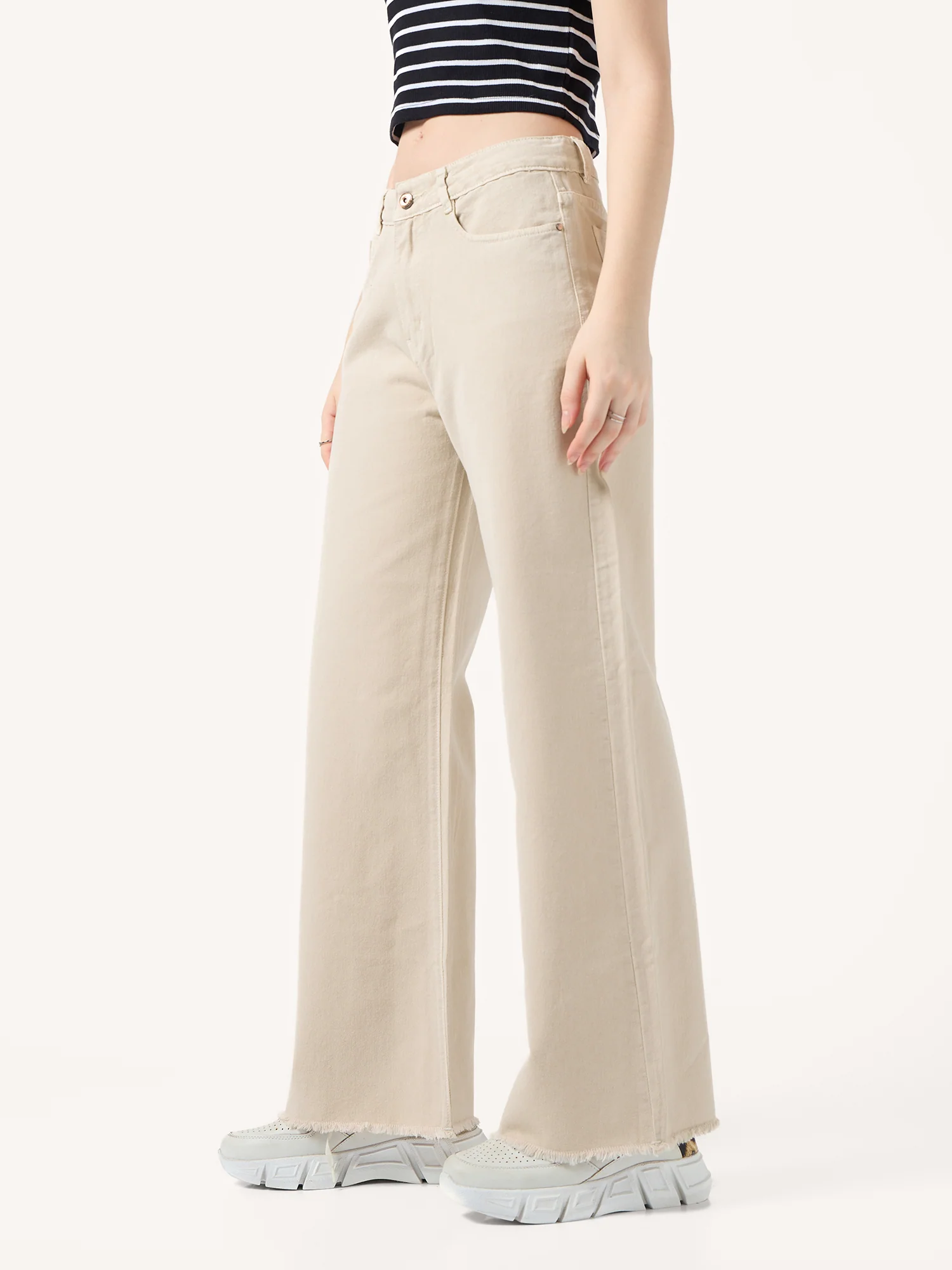 Beige Straight Fit Jeans - Image 4