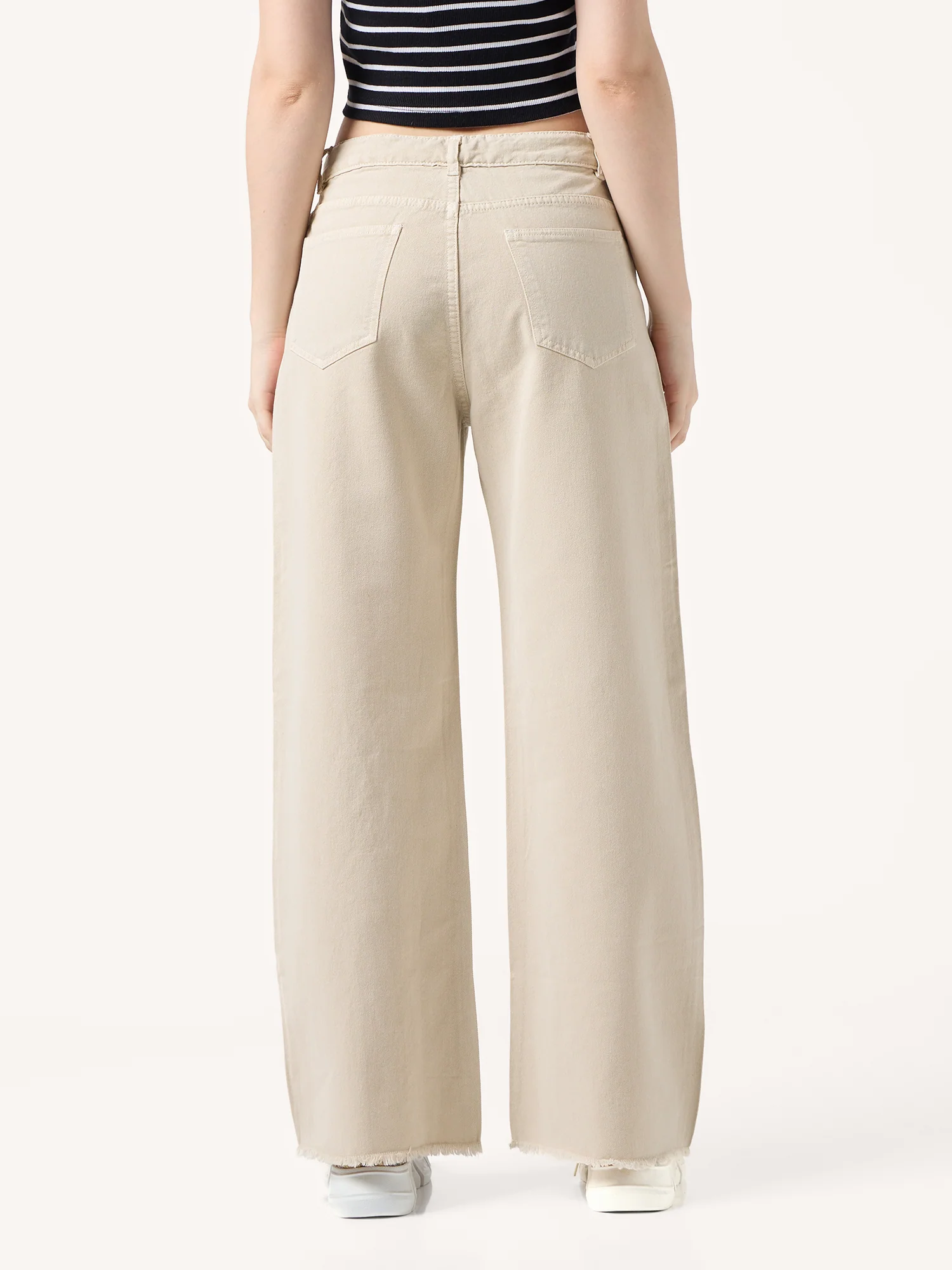 Beige Straight Fit Jeans - Image 5