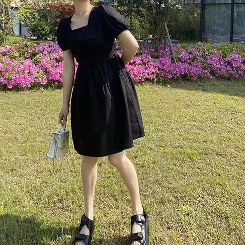 Black Back Bow Detailed Solid Mini Dress - Image 2