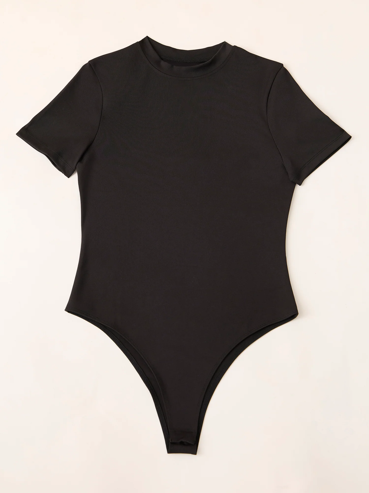 Black Basic Solid Bodysuit - Image 3