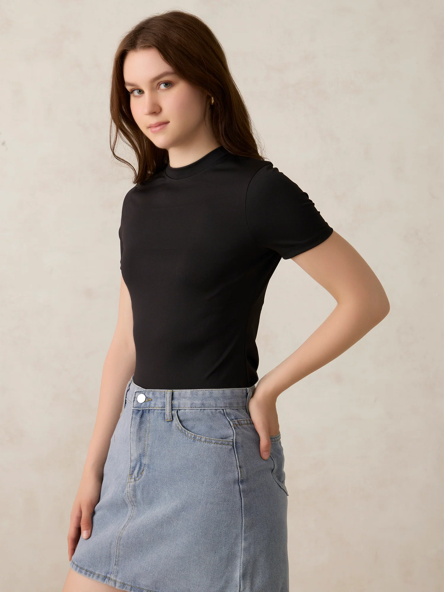 Black Basic Solid Bodysuit - Image 5