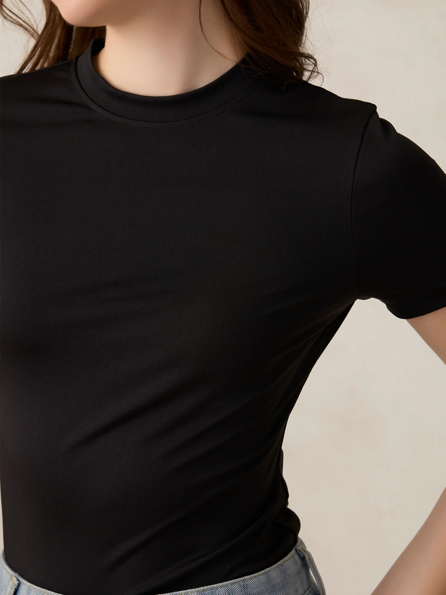 Black Basic Solid Bodysuit - Image 6