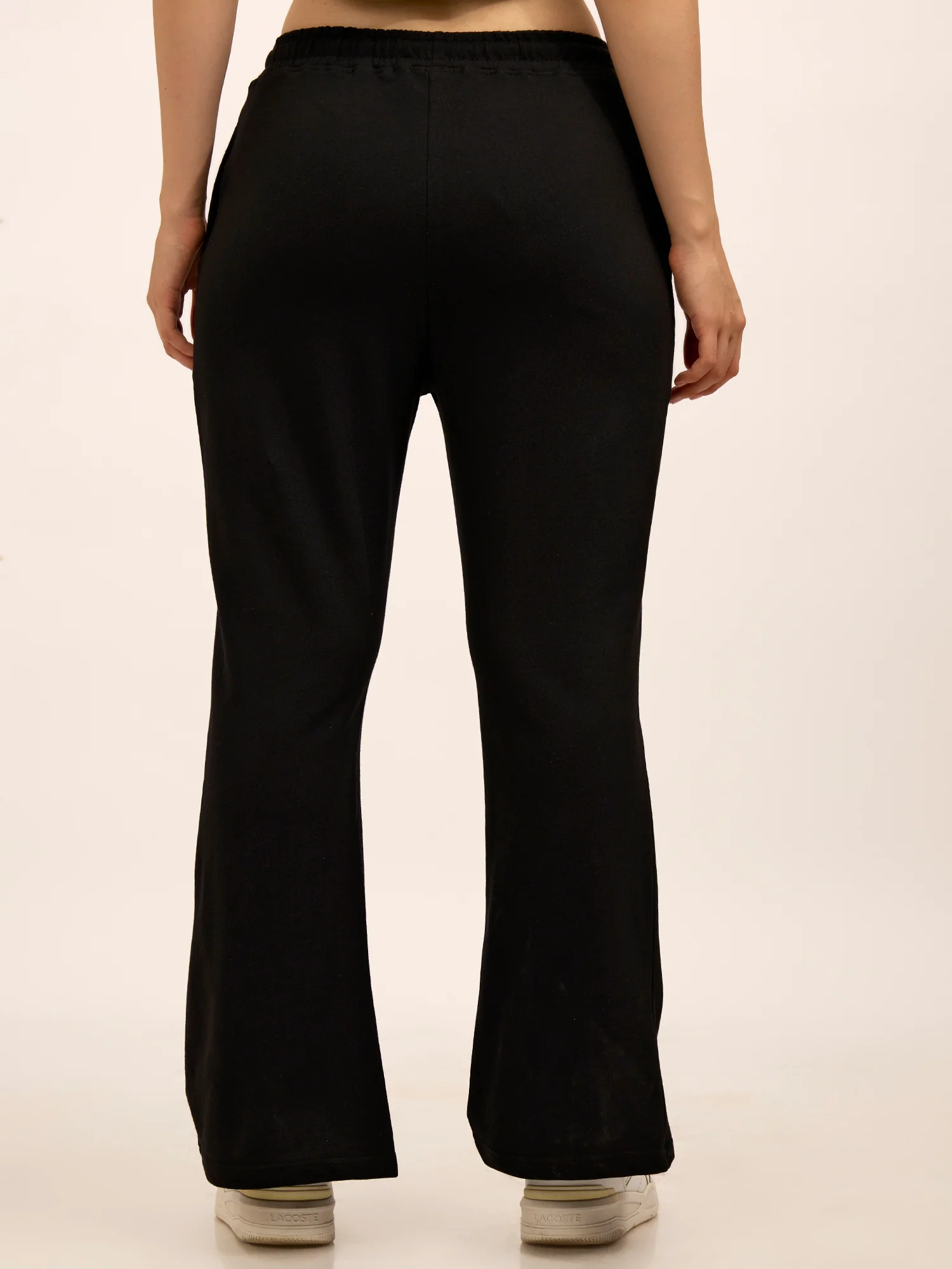 Black Basic Solid Flared Sweatpants - Image 2