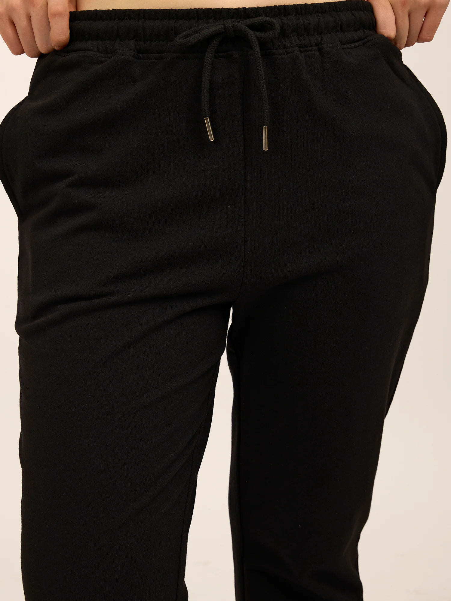 Black Basic Solid Flared Sweatpants - Image 5