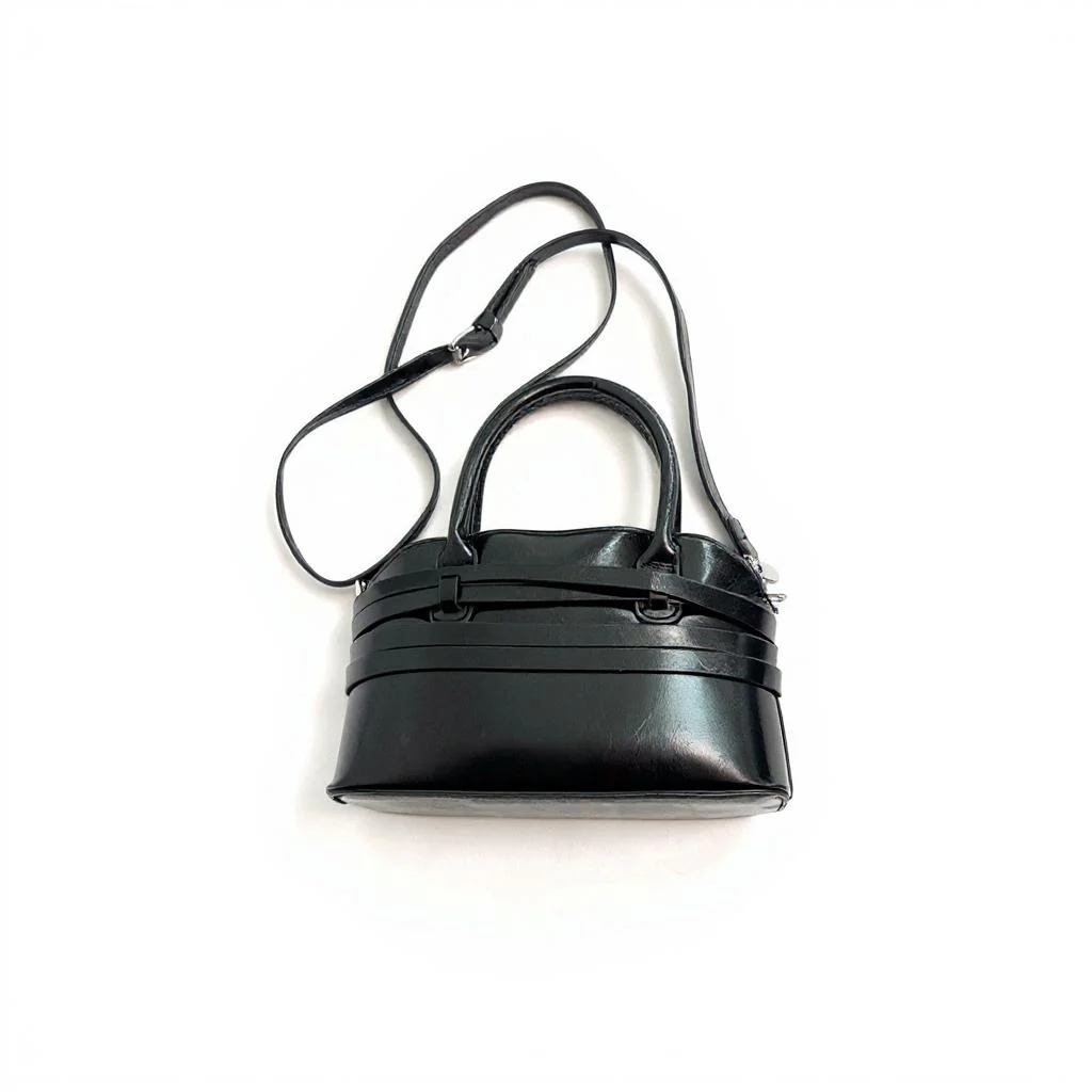 Black Buckle Charm Cross Body Bag - Image 2