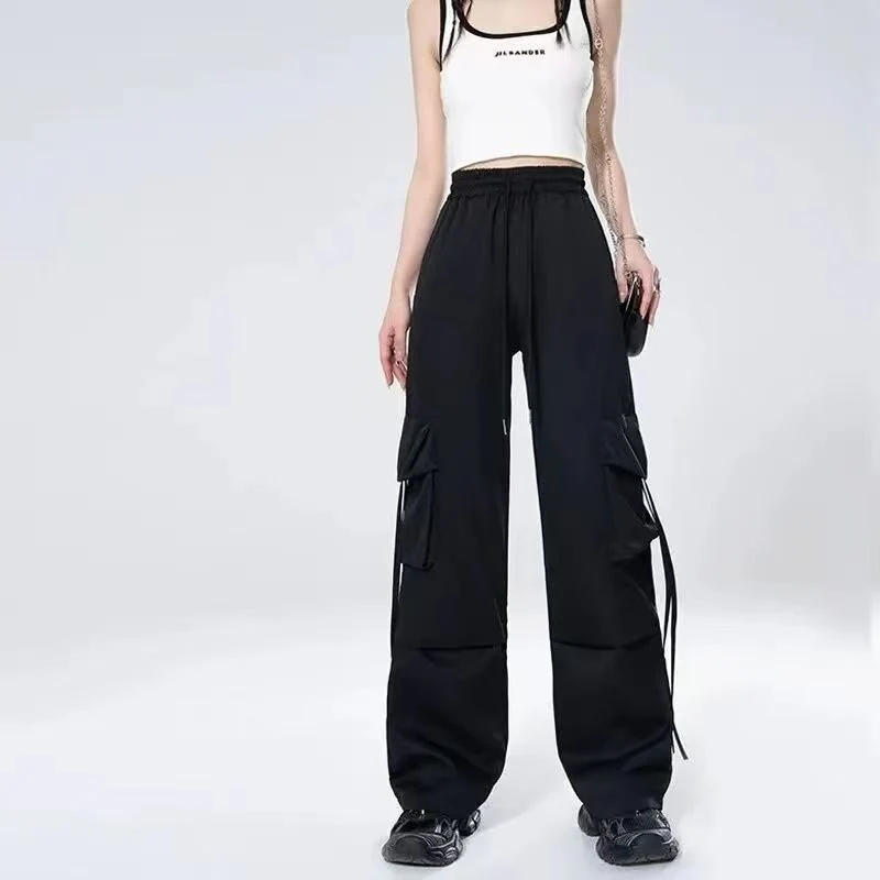 Black Cargo Jogger With Tie Up Detailing Jogger