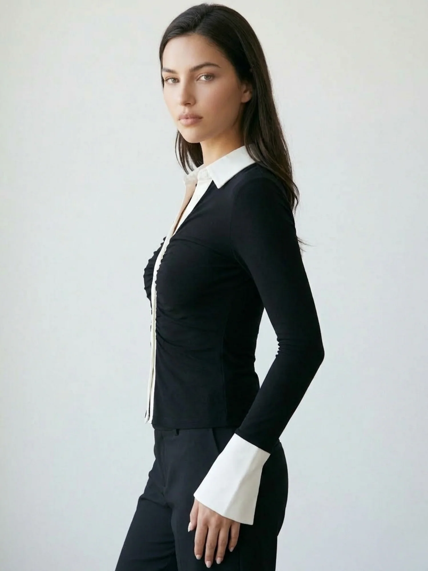 Black Contrast Detailing Top - Image 4