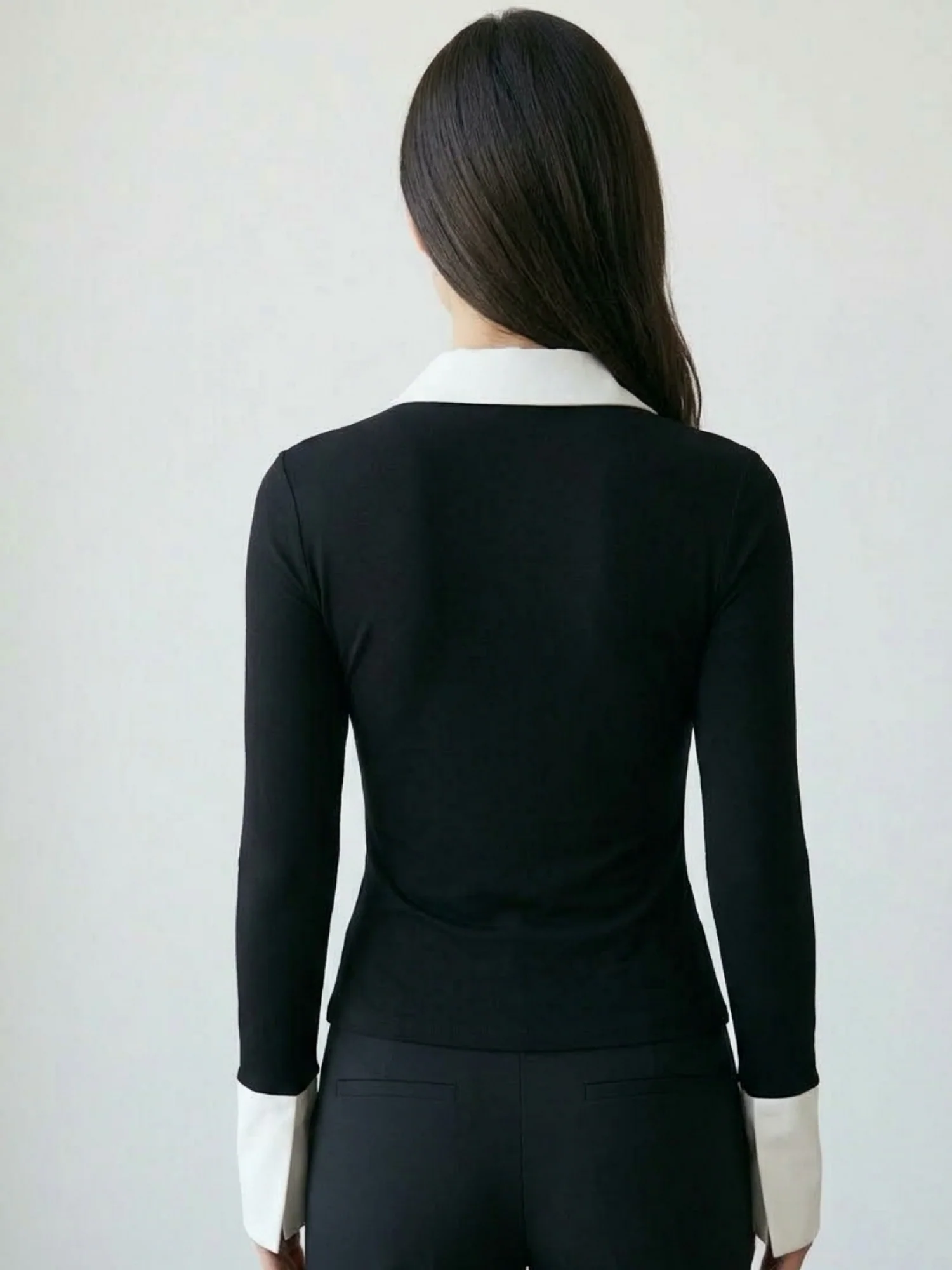 Black Contrast Detailing Top - Image 5