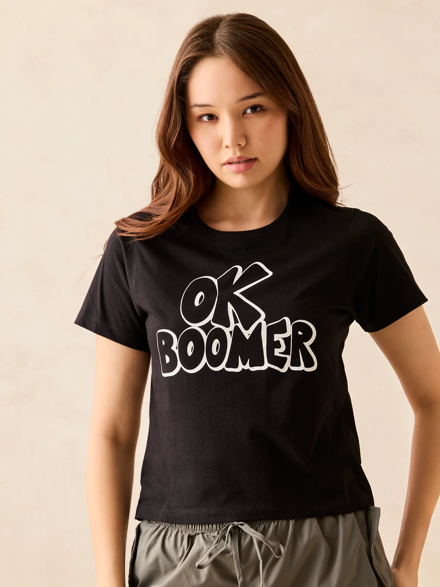 Black Crew Neck Graphic Tshirt - Image 3