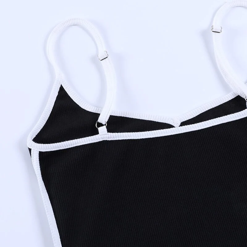 Black Spaghetti Strapped Mini Dress - Image 3