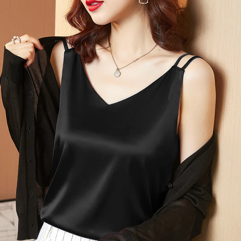 Black Dual Strap Tank Top - Image 2