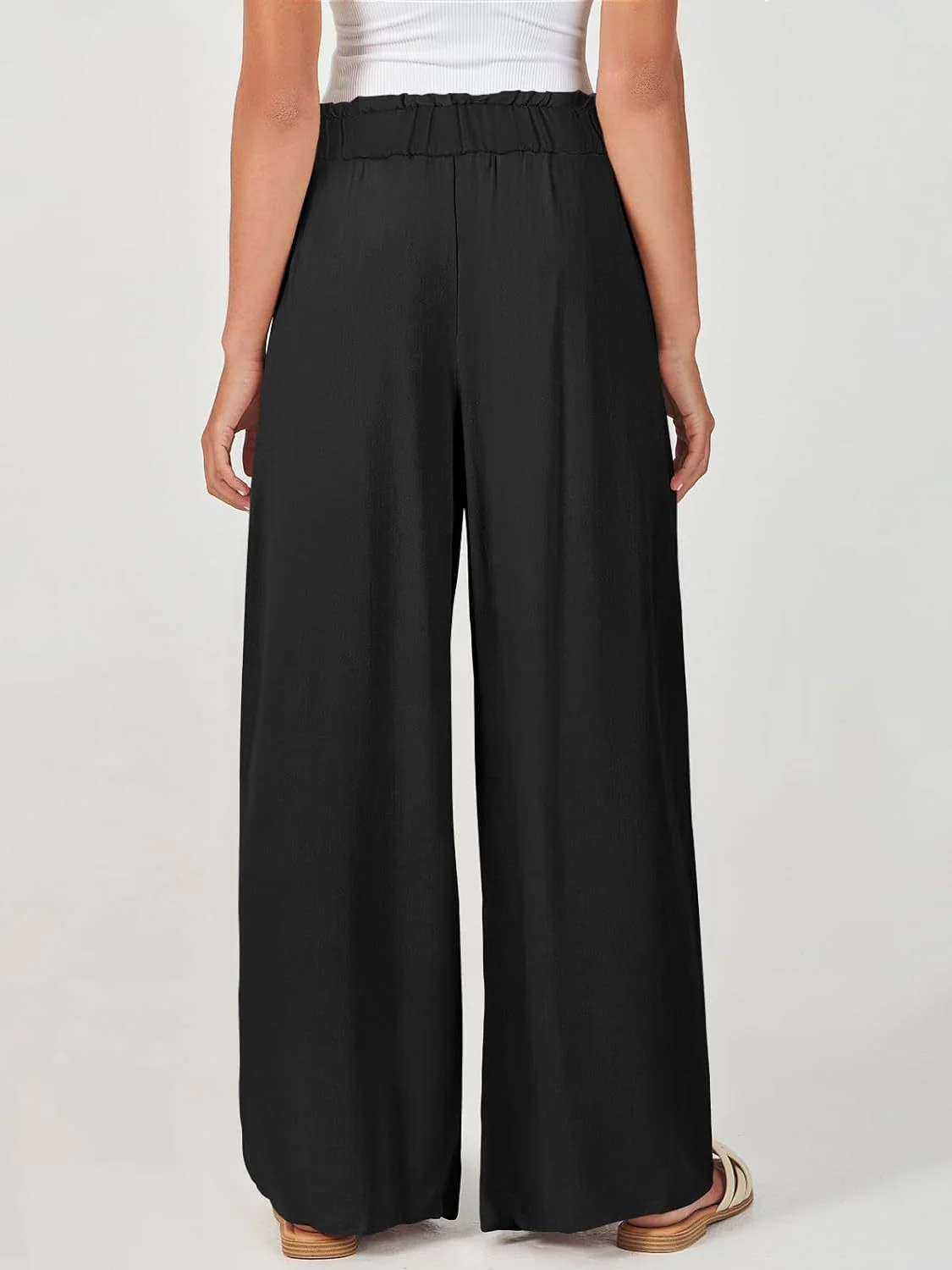 Black Elasticated Flare Trouser - Image 2