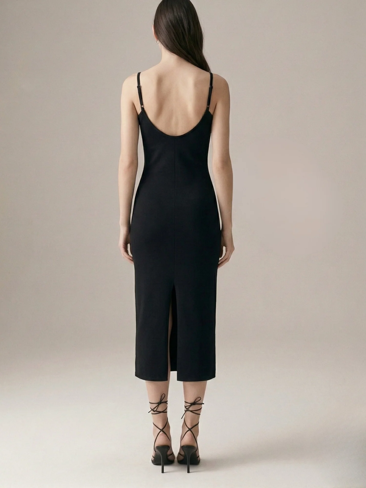 Black Fitted Bodycon Embellished Dress - Image 7