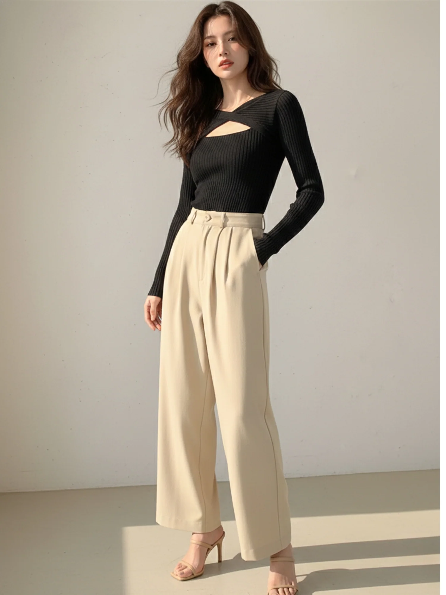 Black Flat Wrap Cut Out Top - Image 4