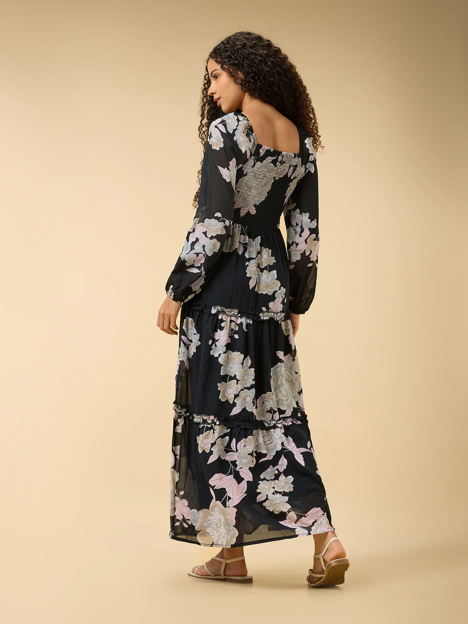 Black Full Sleeve Fit & Flare Dress - Image 6