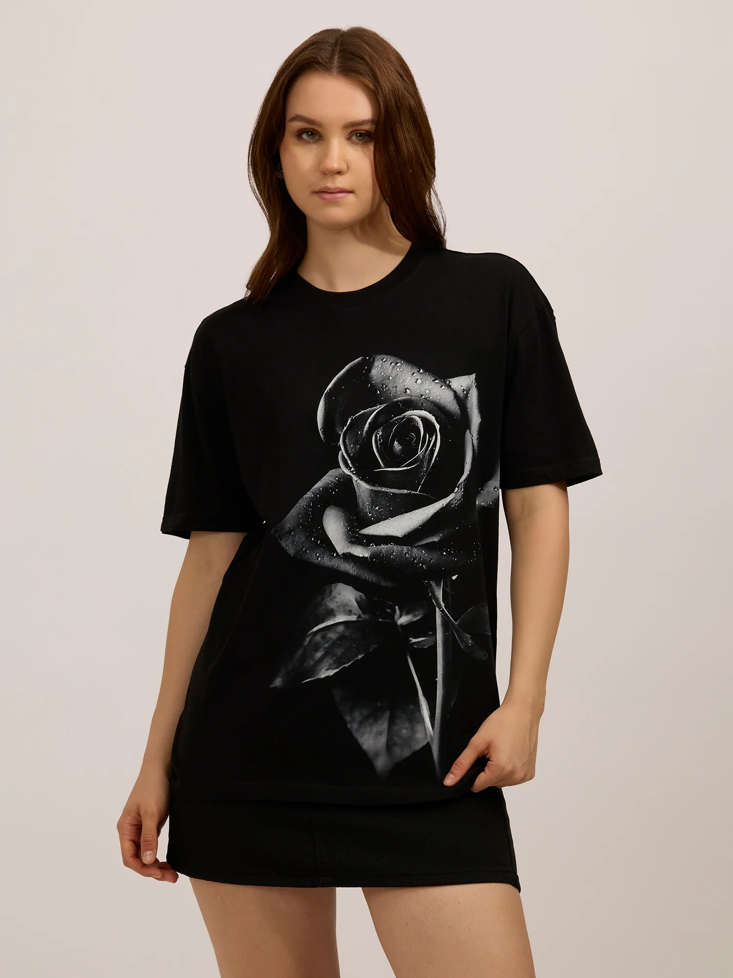 Black Graphic Oversized T-Shirt - Image 5