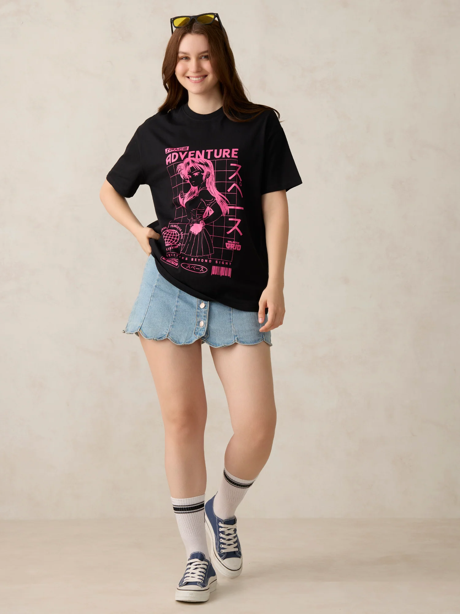 Black Graphic Oversized T-Shirt - Image 4