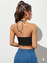 Black Halter Neck Front Ruched Top - Image 2