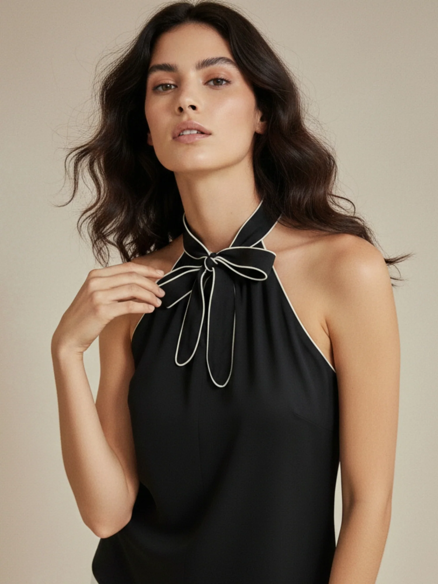 Black Halter Neck Top - Image 3