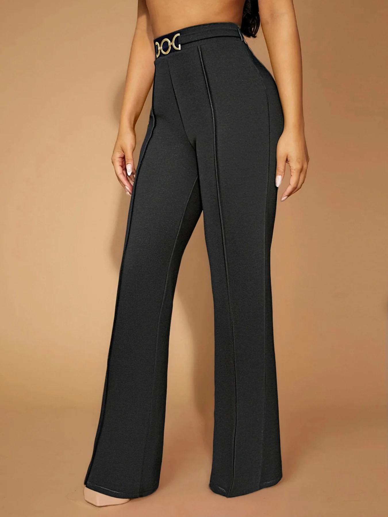 Black High waist belted trouser - Image 3