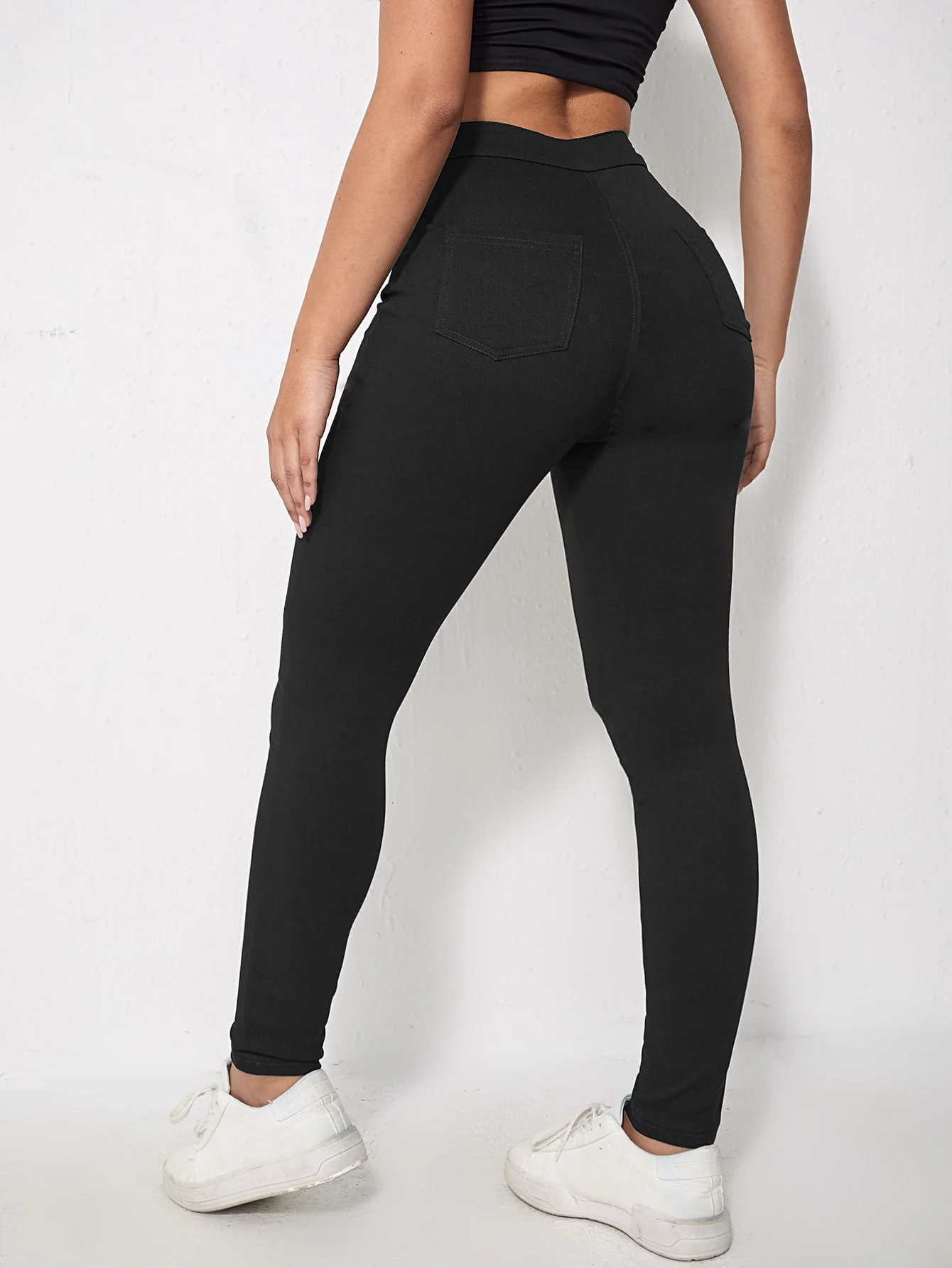 Black High Waist Skinny Denims - Image 2