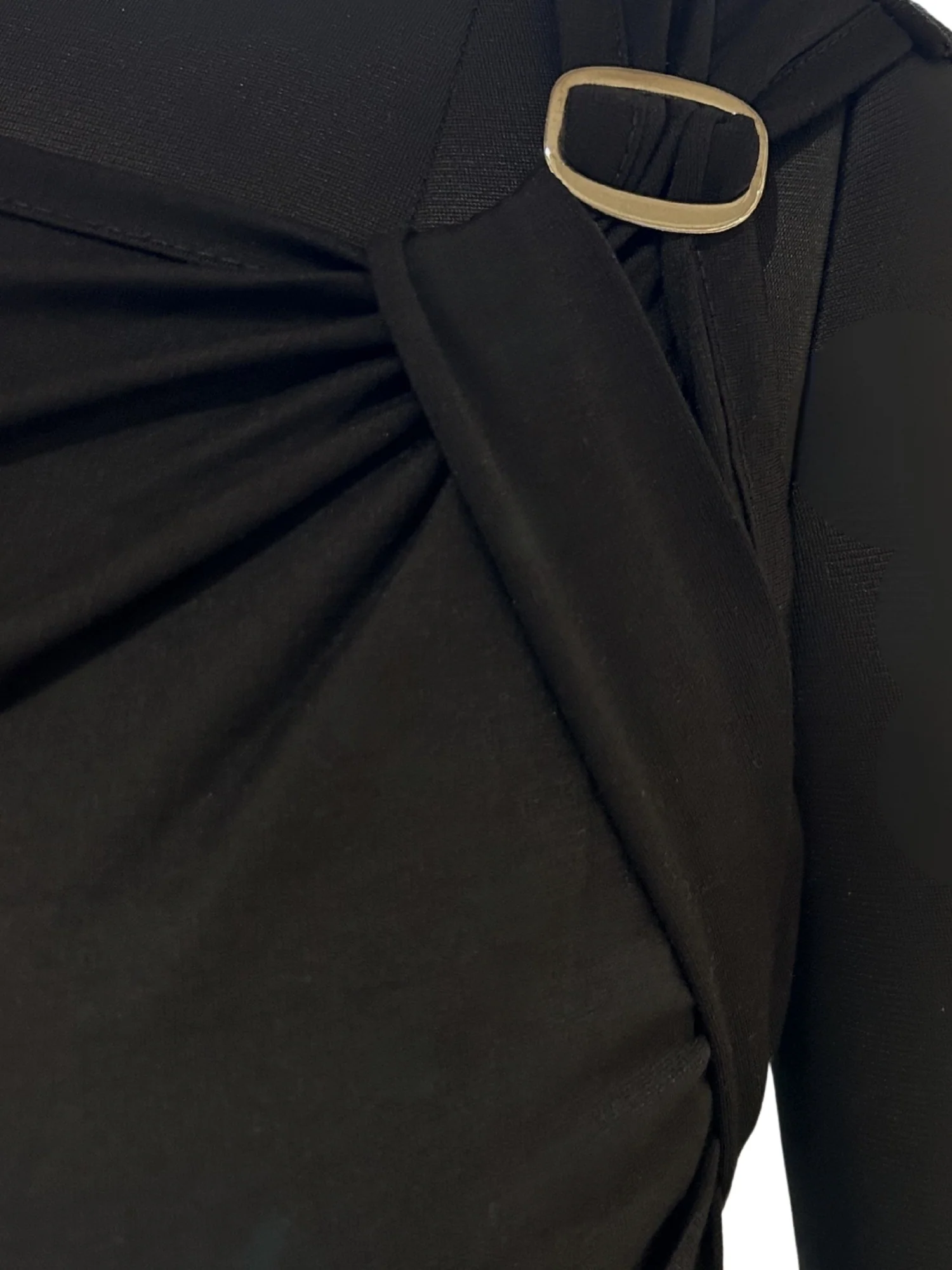 Black One Side Twisted Metal Trim Strap Top - Image 3