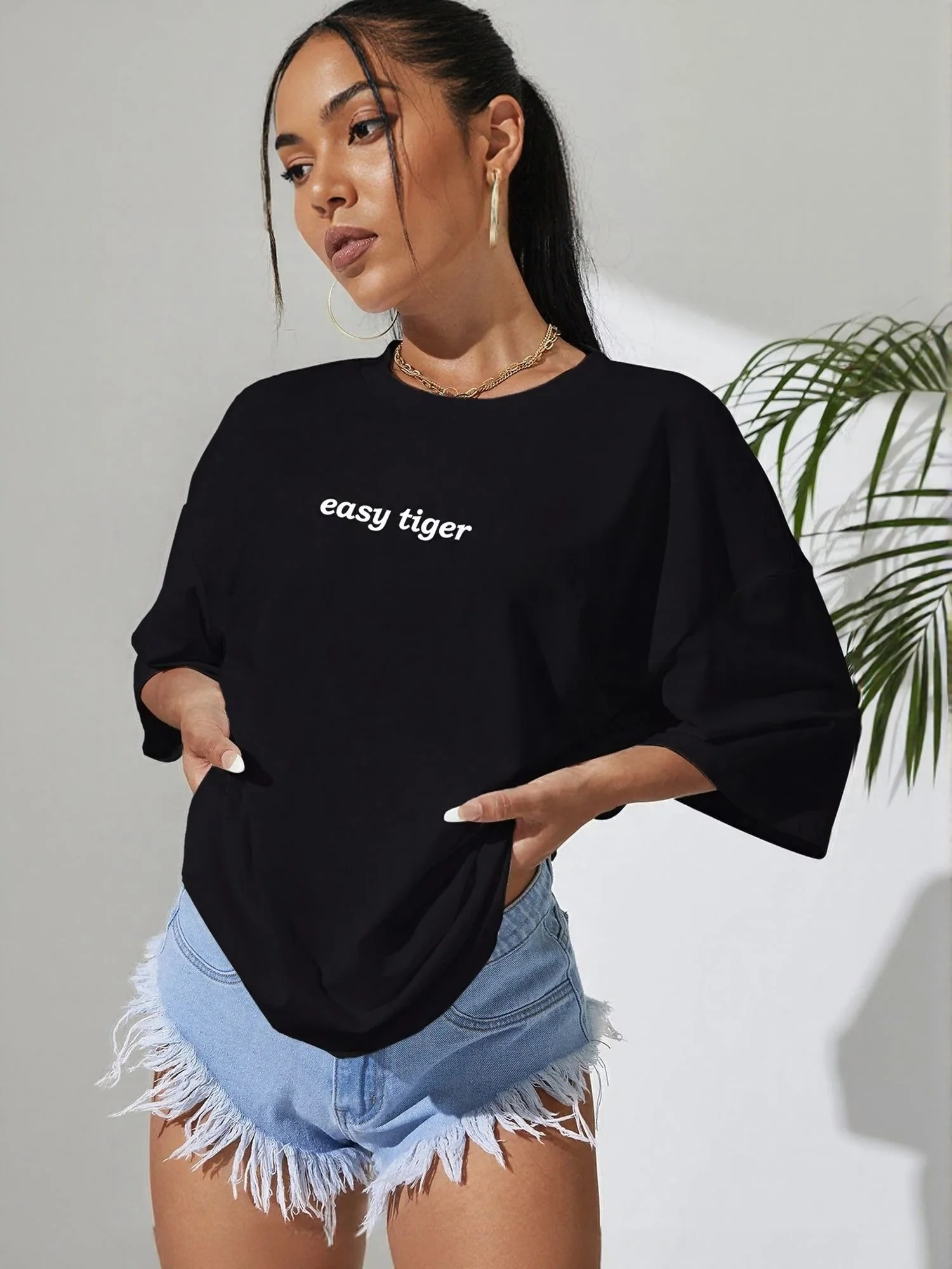Black Oversized Graphic T-Shirt - Image 2