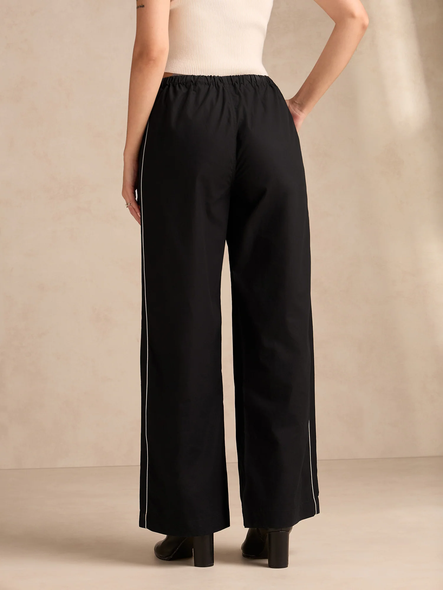 Black Pintuck Wide Leg Trouser - Image 5