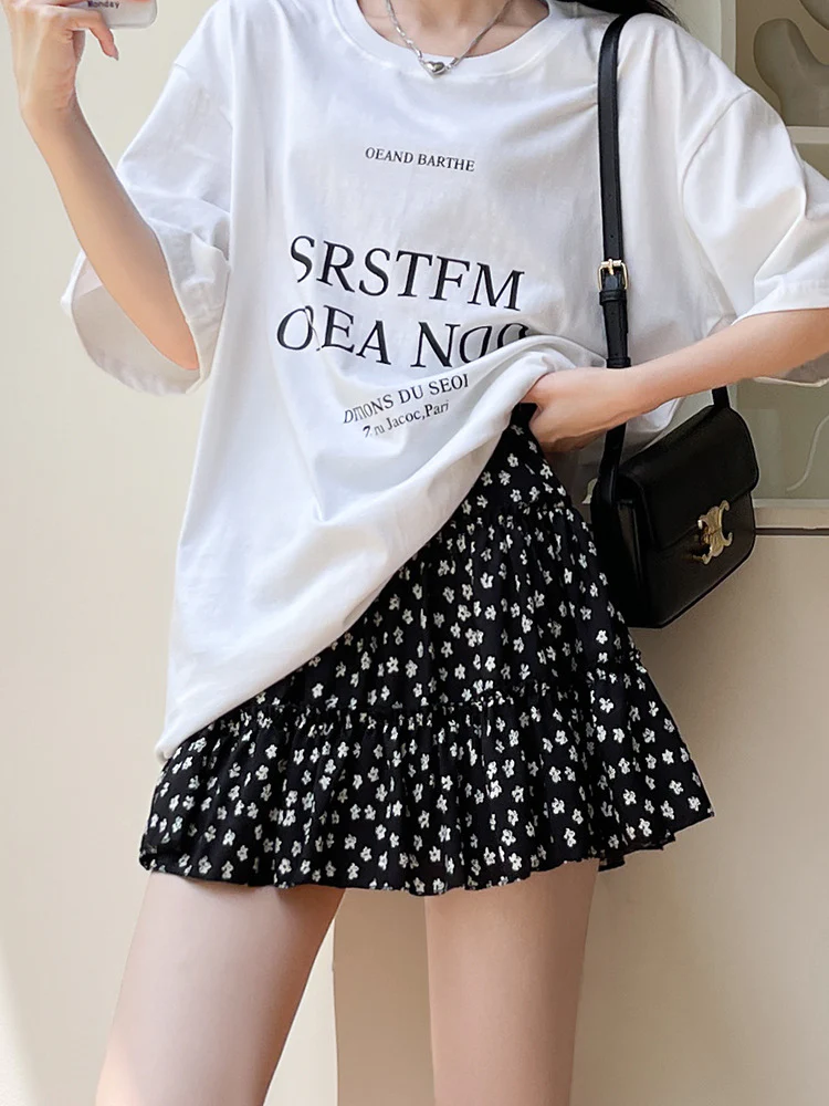 Black Printed Tiered Skirt - Image 2