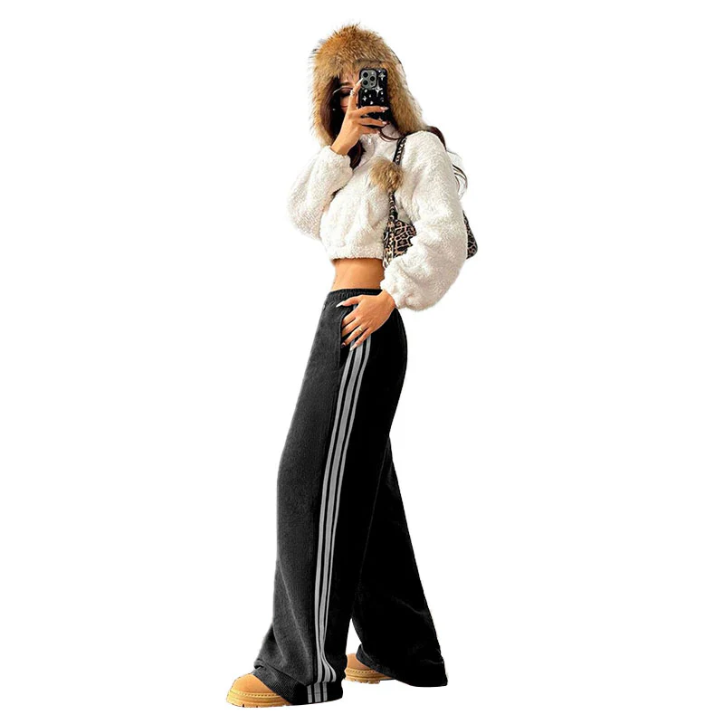 Black Side Stripe Sweatpants - Image 2