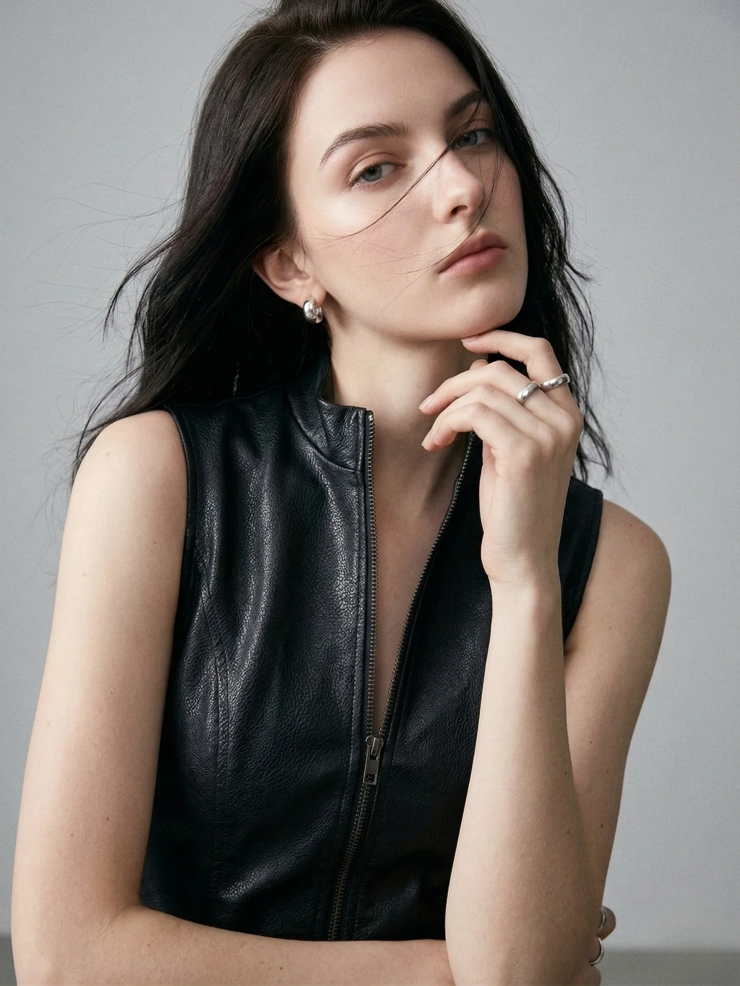 Black Sleeveless Fitted Pu Dress - Image 5