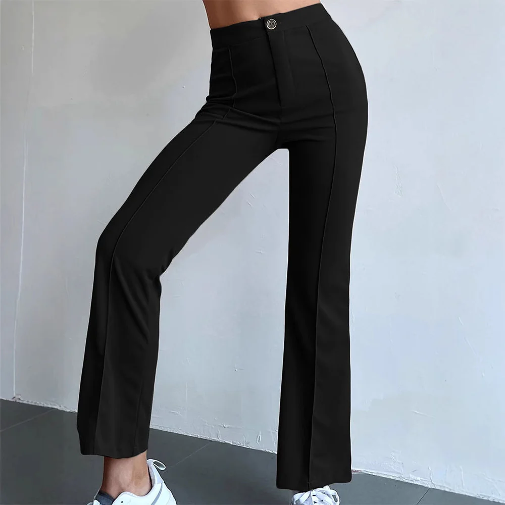 Black Solid Flared Trouser - Image 2