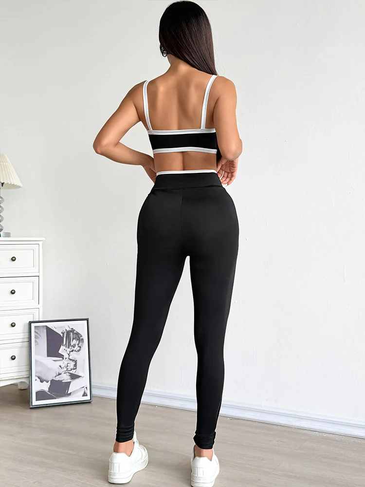 Black Sporty Camisole And Leggings Co-Ord Set - Image 2
