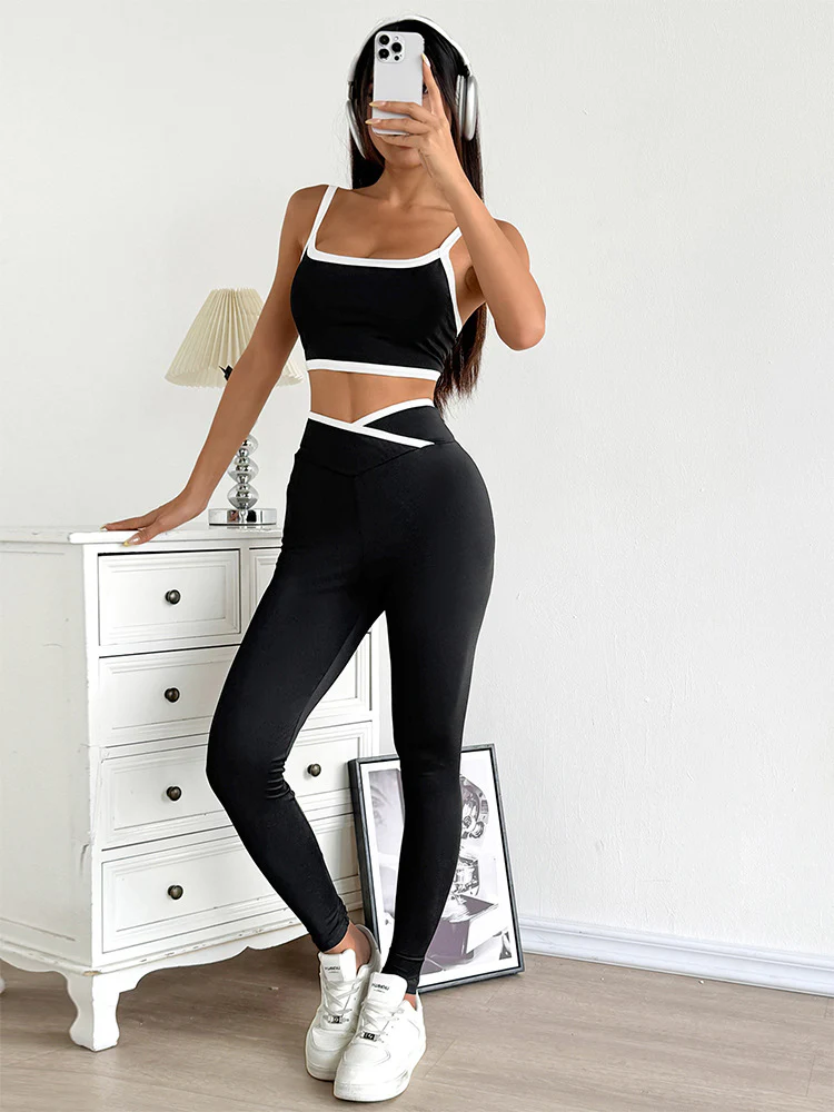 Black Sporty Camisole And Leggings Co-Ord Set - Image 3