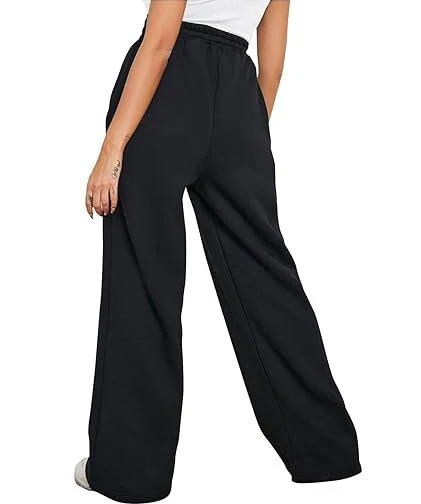 Black Straight Fit Drawstring Joggers - Image 2