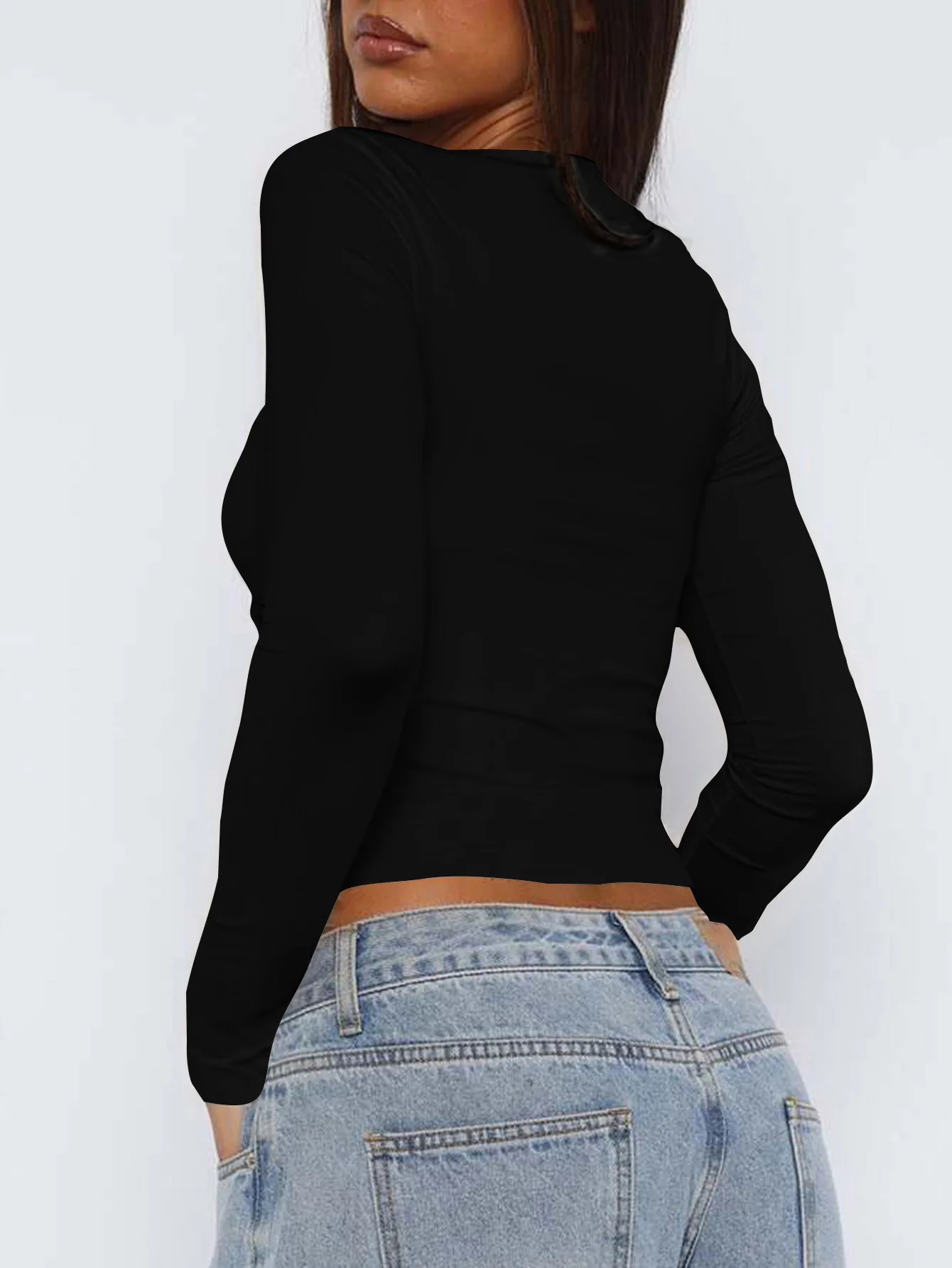 Black Sweetheart Neckline Cut Out Top - Image 2