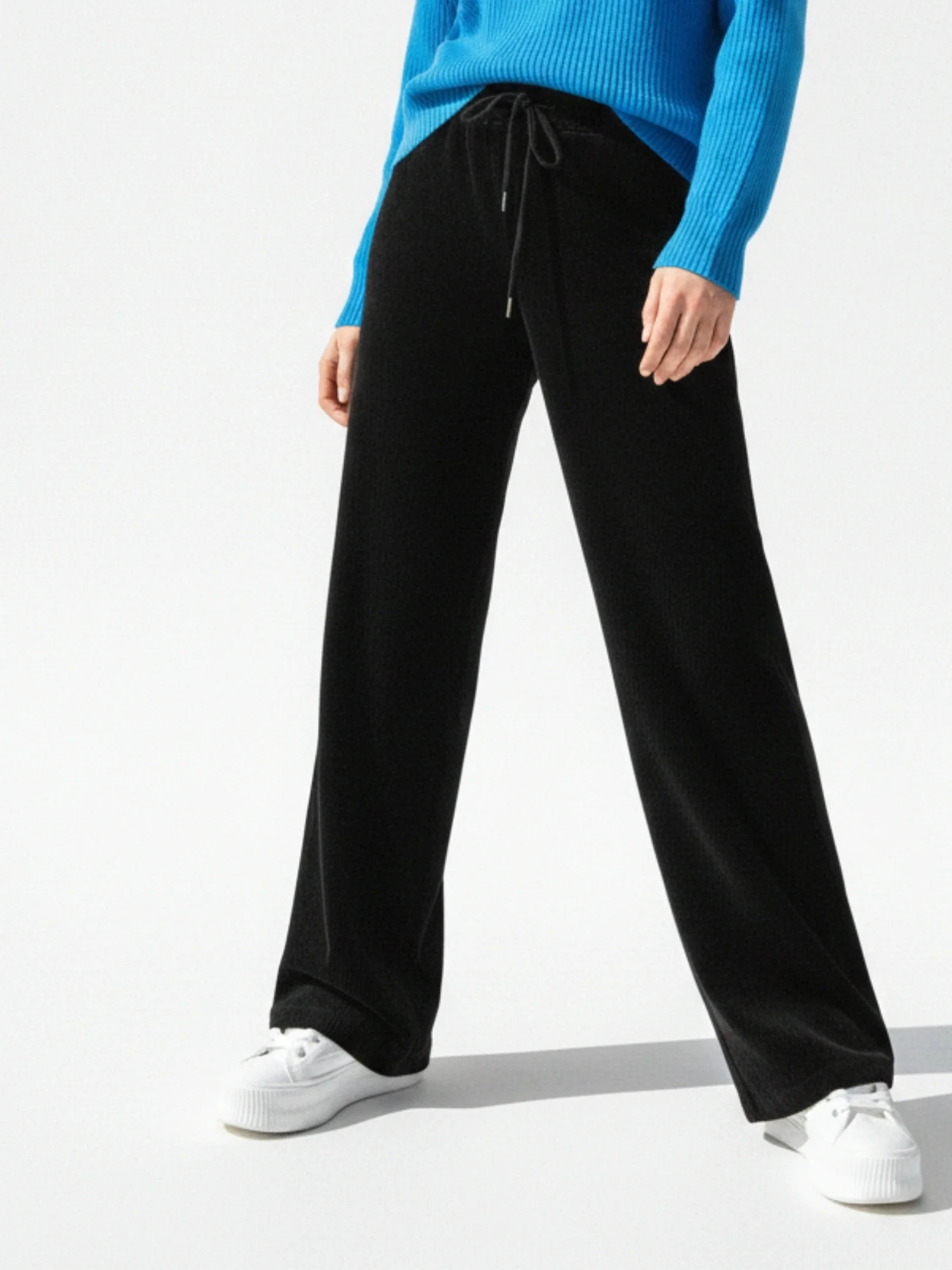 Cozy Fit Drawstring Black Trousers - Image 4