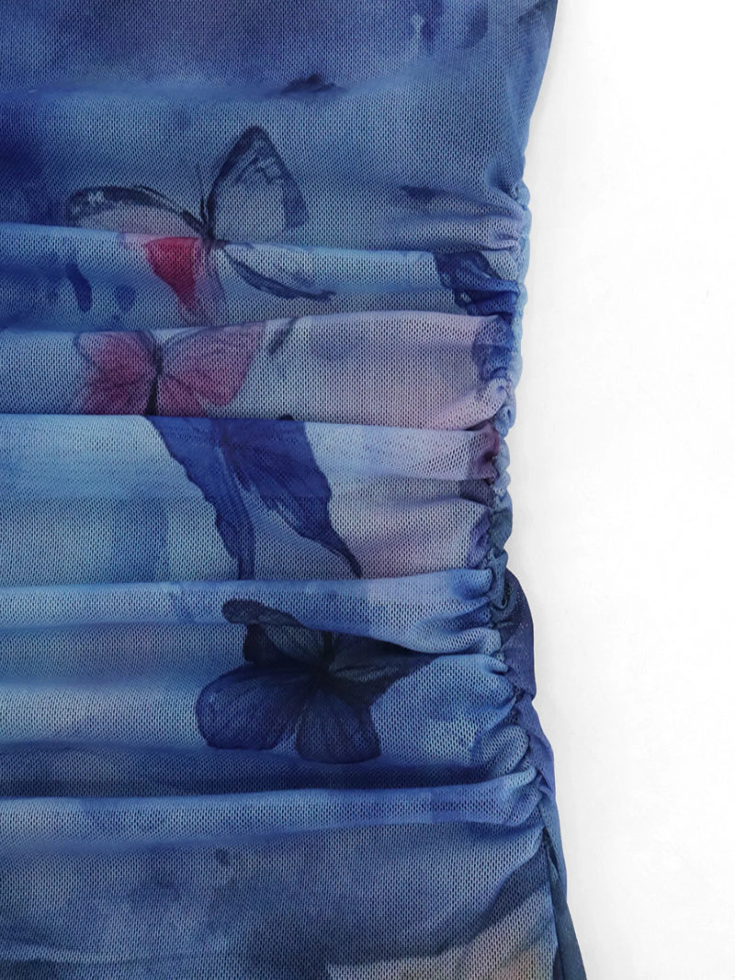 Printed Blue Skater Maxi - Image 3