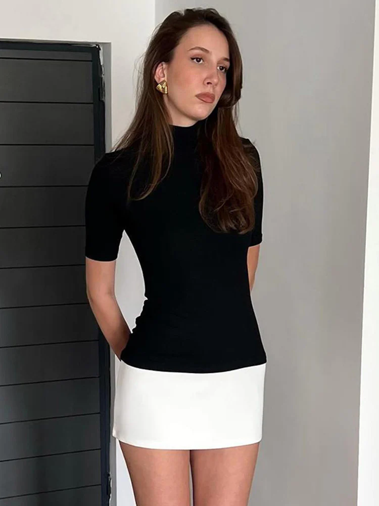 Black Two Toned Bodycon Dress