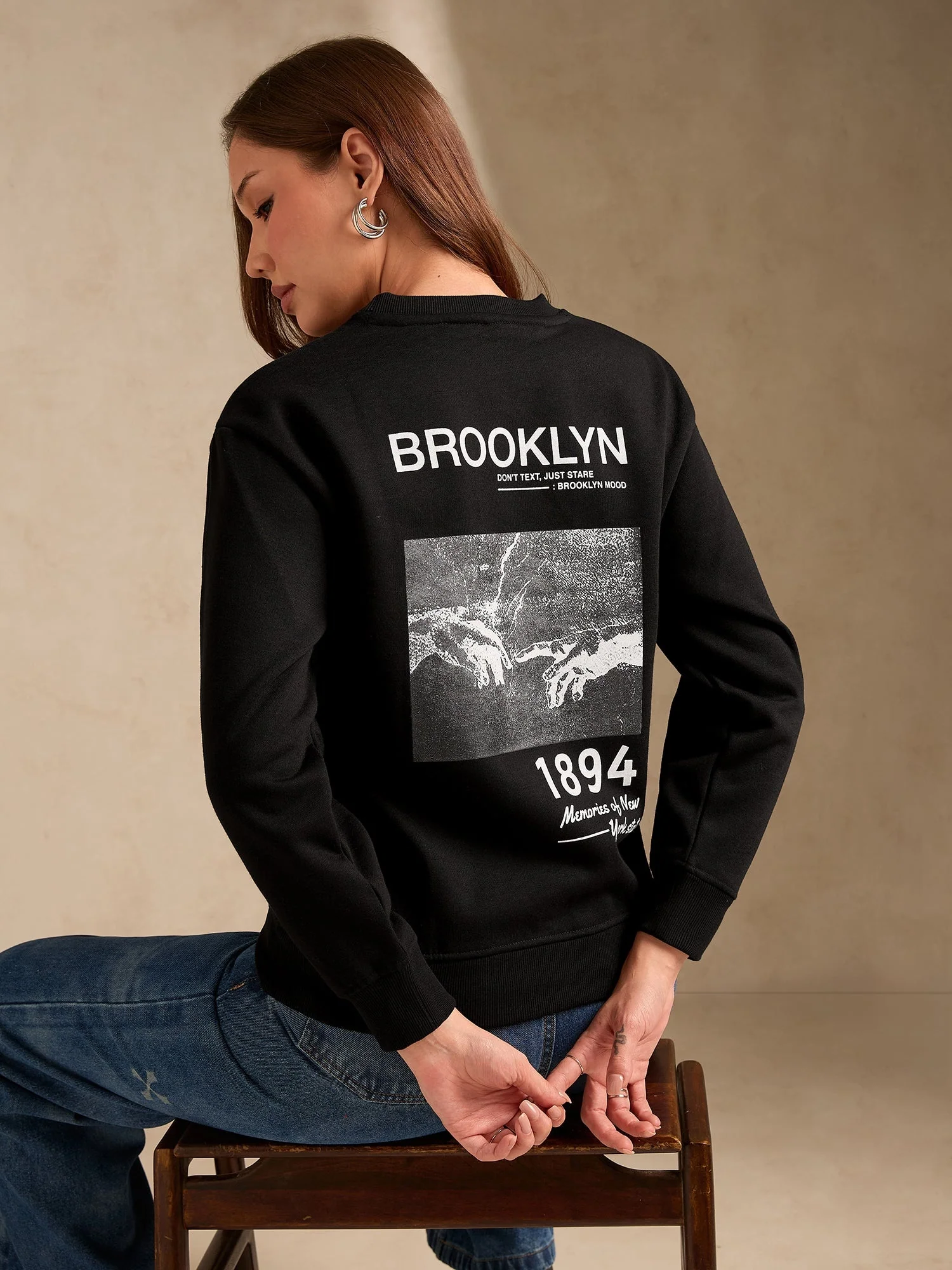 Black Back Brooklyn Graphic Fleece Sweatshirt