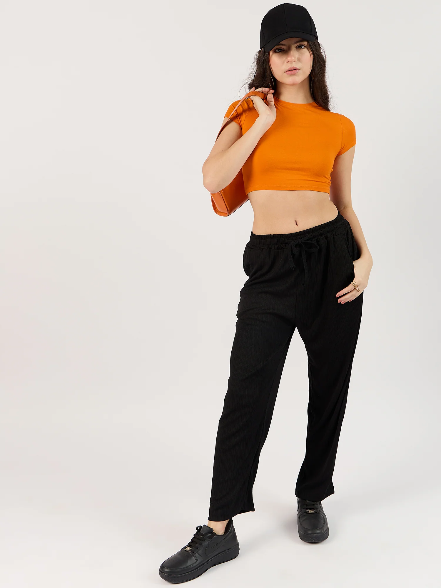 Black Wide Leg Trousers - Image 3